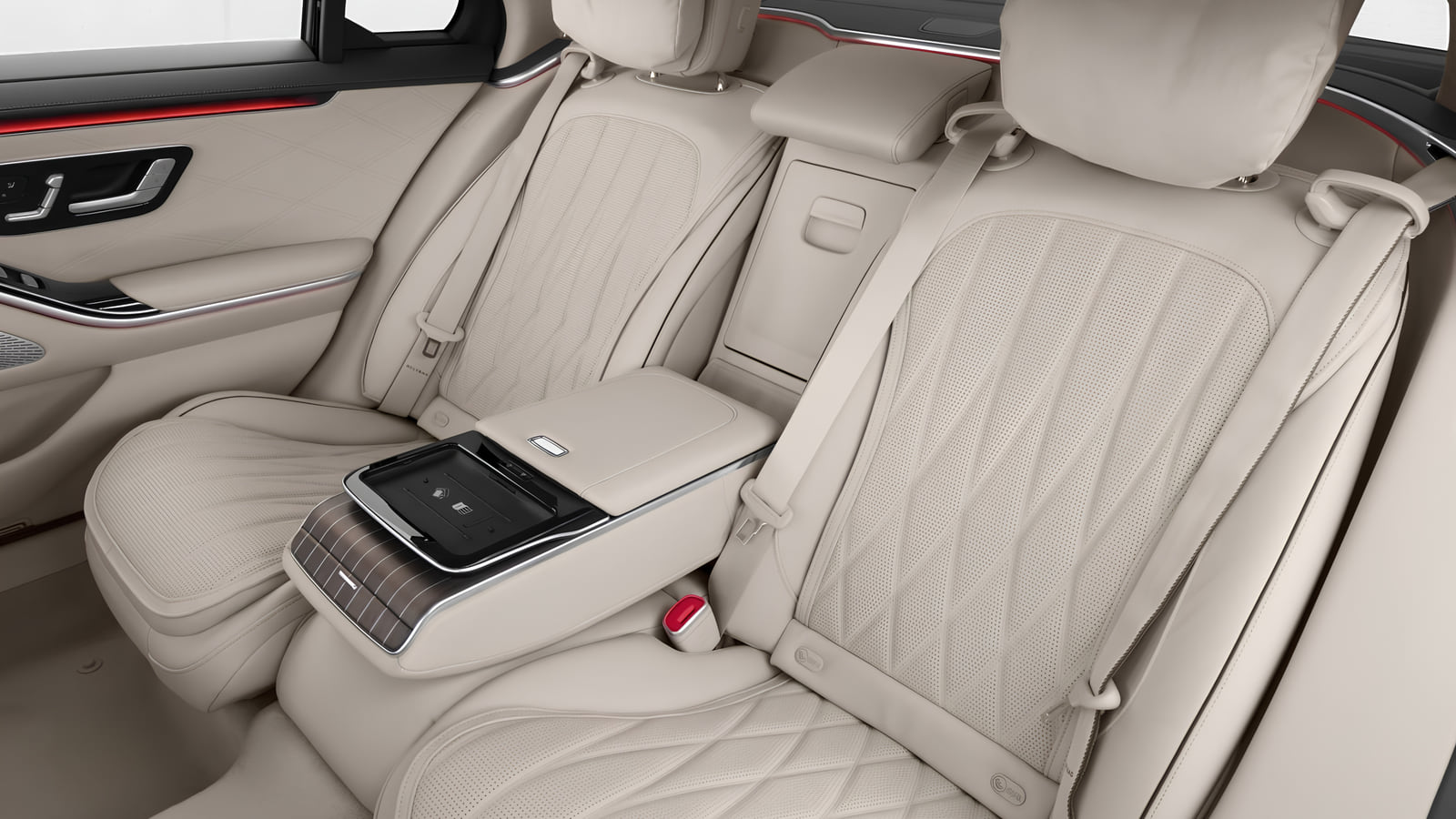 Interieur Mercedes-Benz S-Klasse Lang, cremefarbenes Leder