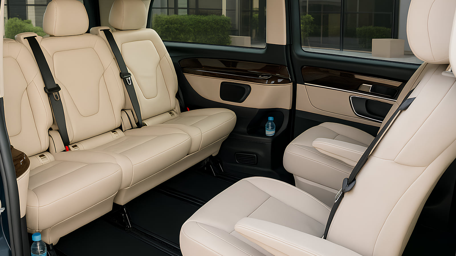 Interieur Mercedes-Benz V-Klasse Extralang, cremefarbenes Leder